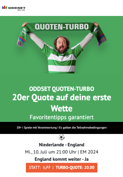 Niederlande - England Oddset Quotenturbo