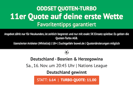 Deutschland Boost gegen Bosnien bei ODDSET