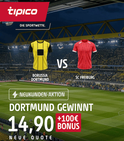 Dortmund Boost bei Tipico im Spiel gegen Freiburg am 23.11.2024