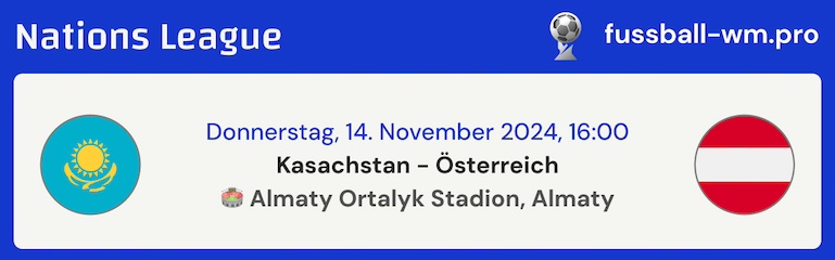 Vorschau zu Kasachstan vs. Österreich, 14.11.