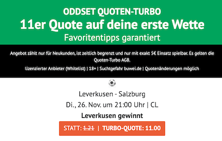 ODDSET Boost zu Leverkusen gegen Salzburg