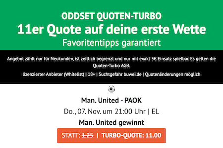 Boos bei ODDSET zu Manchester United vs. PAOK