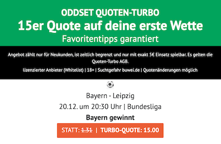 Bayern gegen Leipzig Boost bei ODDSET