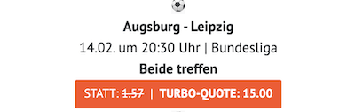 Boost bei ODDSET zu Augsburg gegen Leipzig