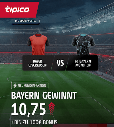 Boost auf Bayern gegen Leverkusen bei Tipico