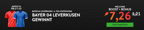 Neobet boost zum Spiel zwischen Leverkusen und Hoffenheim